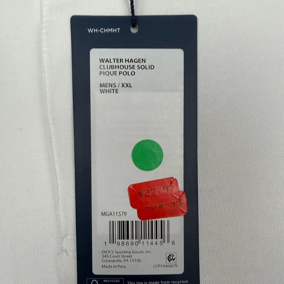 Walter Hagen White Polo Golf Shirt New With Tags! - Picture 3 of 4
